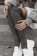 Warm high stockings in merino wool with a rib pattern M-SOCKS 2040191 photo №8