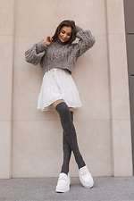 Warm high stockings in merino wool with a rib pattern M-SOCKS 2040191 photo №10