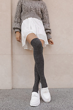 Warm high stockings in merino wool with a rib pattern M-SOCKS 2040191 photo №11