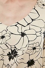 Шелковистая блуза MERFI в крупные цветы с широкими рукавами фонариками Garne 3038191 фото №5