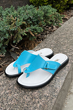 Women's Blue Leather Slippers  4206191 photo №3