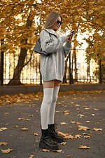 Теплые высокие чулки из шерсти мериноса с узором рубчик M-SOCKS 2040192 фото №1