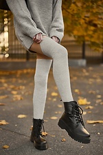 Теплые высокие чулки из шерсти мериноса с узором рубчик M-SOCKS 2040192 фото №4