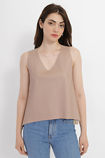 Asymmetric NADIA top made of quality eco-leather in beige color Garne 3040192 photo №1