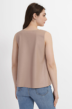 Asymmetric NADIA top made of quality eco-leather in beige color Garne 3040192 photo №3