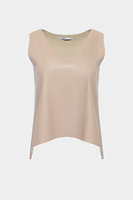 Asymmetric NADIA top made of quality eco-leather in beige color Garne 3040192 photo №5