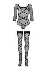 Erotic bodysuit made of black sheer mesh Obsessive 4026192 photo №3