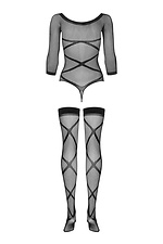 Erotic bodysuit made of black sheer mesh Obsessive 4026192 photo №4