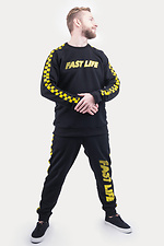 Schwarzes Strick-Sweatshirt mit gelbem Aufdruck Urban Planet 8030192 Foto №4