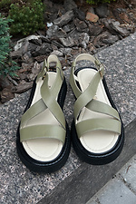 Women's sandals khaki black sole  4206193 photo №1