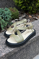 Women's sandals khaki black sole  4206193 photo №2