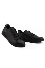 Men's black leather sneakers  8018194 photo №1