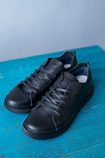 Men's black leather sneakers  8018194 photo №4