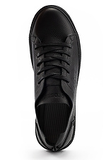 Men's black leather sneakers  8018194 photo №7