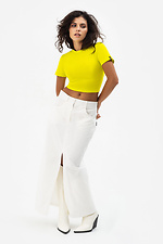 Женская юбка EJEN с разрезом спереди белого цвета Garne 3041195 фото №3
