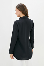Черная удлиненная рубашка на пуговицах с длинными рукавами Garne 3038197 фото №3