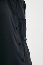Черная удлиненная рубашка на пуговицах с длинными рукавами Garne 3038197 фото №4