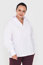 Рубашка ITIDAL с V-образным вырезом белого цвета Garne 3041197 фото №1