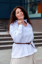 Biała koszula ITIDAL z dekoltem w kształcie litery V Garne 3041197 zdjęcie №6
