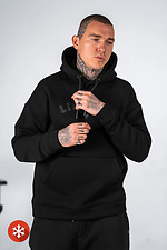 Locker geschnittener, warmer Kapuzenpullover für Herren mit LIFETIME 3-Aufdruck in Schwarz Teamv 8034197 Foto №2