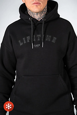 Locker geschnittener, warmer Kapuzenpullover für Herren mit LIFETIME 3-Aufdruck in Schwarz Teamv 8034197 Foto №7