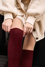 Ribbed Merino Wool Knitted Knee High Socks M-SOCKS 2040198 photo №8