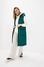 Long green GRAIN quilted vest with zip and large pockets Garne 3037198 photo №2
