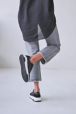 Women's sneakers black leather/suede  4206198 photo №4