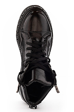 Закрытые спортивные ботинки на байке черного цвета демисезонные 8018198 фото №2