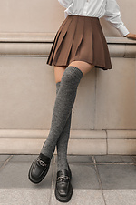 Ribbed Merino Wool Knitted Knee High Socks M-SOCKS 2040199 photo №7