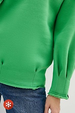 Теплая кофта на флисе ANILA зеленого цвета с рукавами-фонариками Garne 3037199 фото №4