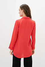 Красная удлиненная рубашка на пуговицах с длинными рукавами Garne 3038199 фото №3