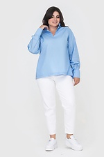 Рубашка ITIDAL с V-образным вырезом голубого цвета Garne 3041199 фото №4