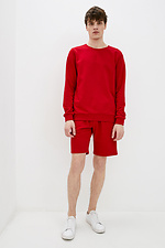 Летние хлопковые шорты красного цвета до колен GEN 8000199 фото №2