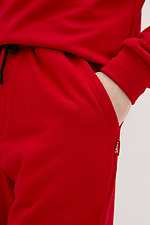 Летние хлопковые шорты красного цвета до колен GEN 8000199 фото №4