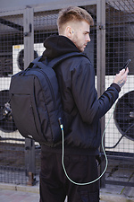 Backpack Without Techno USB Reflective Black Man Without 8049199 photo №4