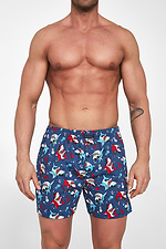 Men's cotton boxer shorts with bright print Cornette 2026200 photo №1