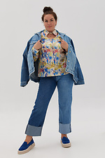 Блуза с воротником-стойка в цветочный принт. Garne 3041200 фото №2