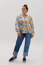 Блуза с воротником-стойка в цветочный принт. Garne 3041200 фото №4