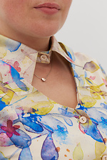 Блуза с воротником-стойка в цветочный принт. Garne 3041200 фото №7