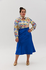 Блуза с воротником-стойка в цветочный принт. Garne 3041200 фото №8