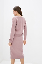 Warm knitted two-piece suit: dress, short cardigan  4038200 photo №3