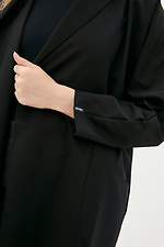 Черный длинный кардиган из костюмки с большими карманами Garne 3038201 фото №4