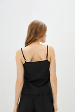 Schwarzes Pyjama-Top für den Sommer mit dünnen Trägern Garne 3039201 Foto №2