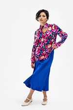 Блуза с воротником-стойка в цветочный принт. Garne 3041201 фото №4