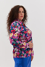 Блуза с воротником-стойка в цветочный принт. Garne 3041201 фото №9