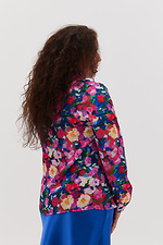 Блуза с воротником-стойка в цветочный принт. Garne 3041201 фото №10