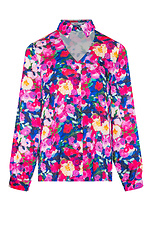Блуза с воротником-стойка в цветочный принт. Garne 3041201 фото №15