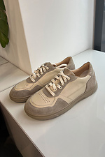 Damen-Sneaker in Cappuccinofarbe mit breiter Spitze 4206201 Foto №2