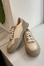 Damen-Sneaker in Cappuccinofarbe mit breiter Spitze 4206201 Foto №4